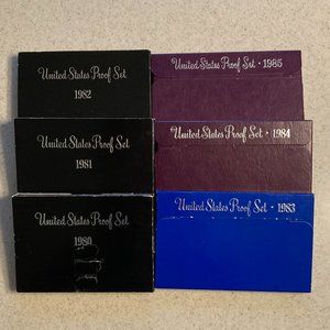 U.S. Mint Proof Sets 1980 thru 1985 - Lot of 6